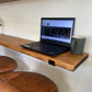 Wall Mounted Breakfast Bar on Stylish Steel Brackets with a Copper Finish.