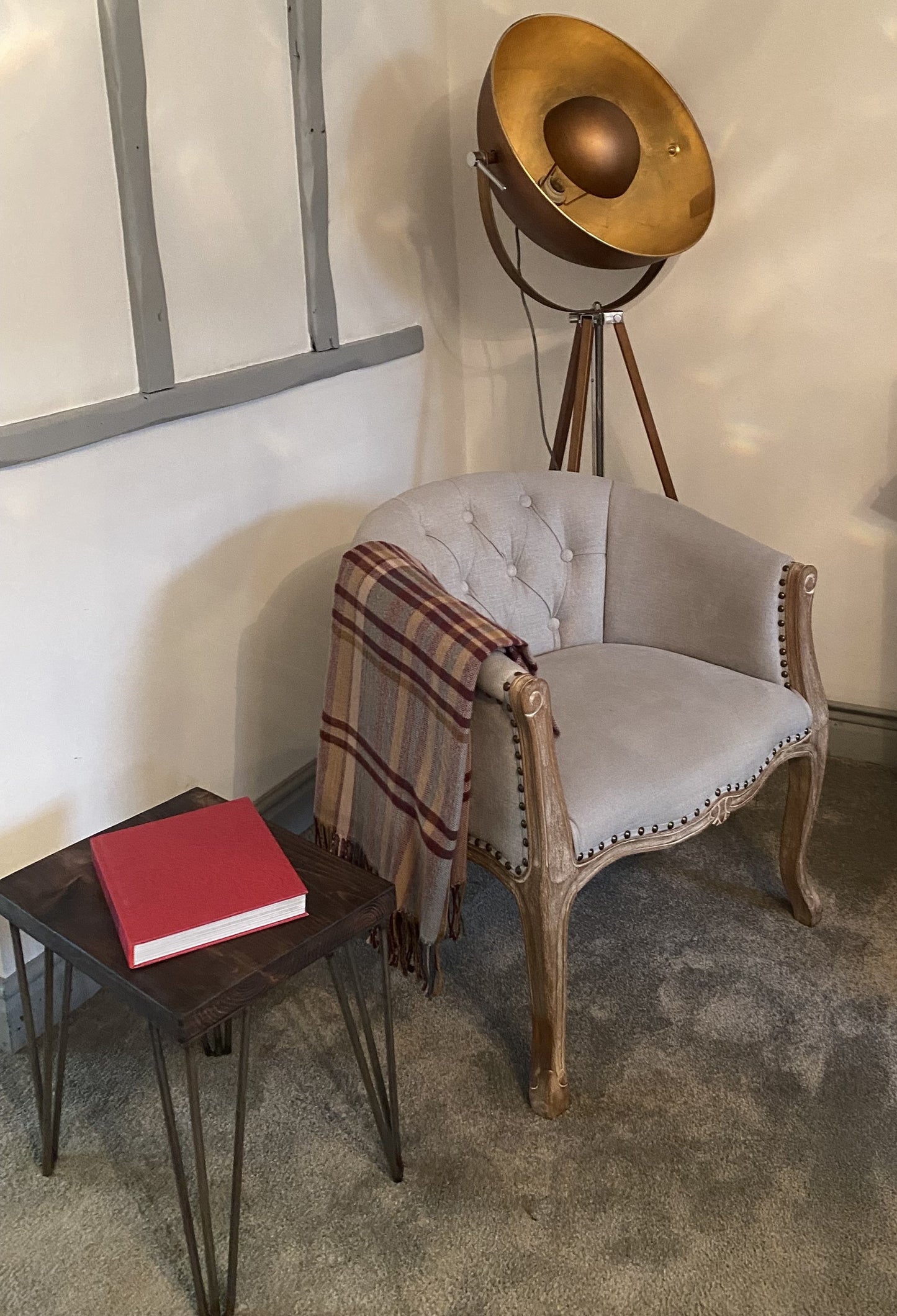 Handmade Side Table on Hairpin Legs