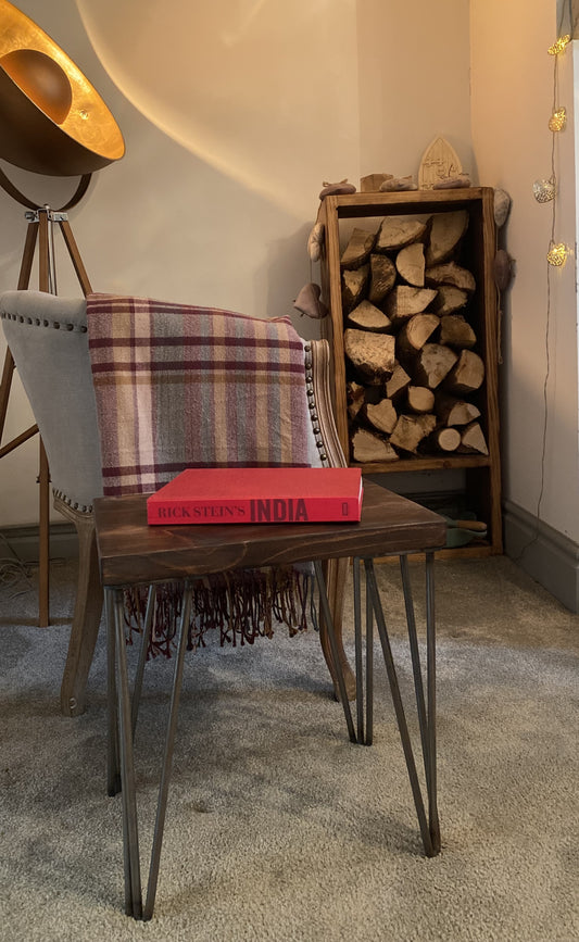 Handmade Side Table on Hairpin Legs