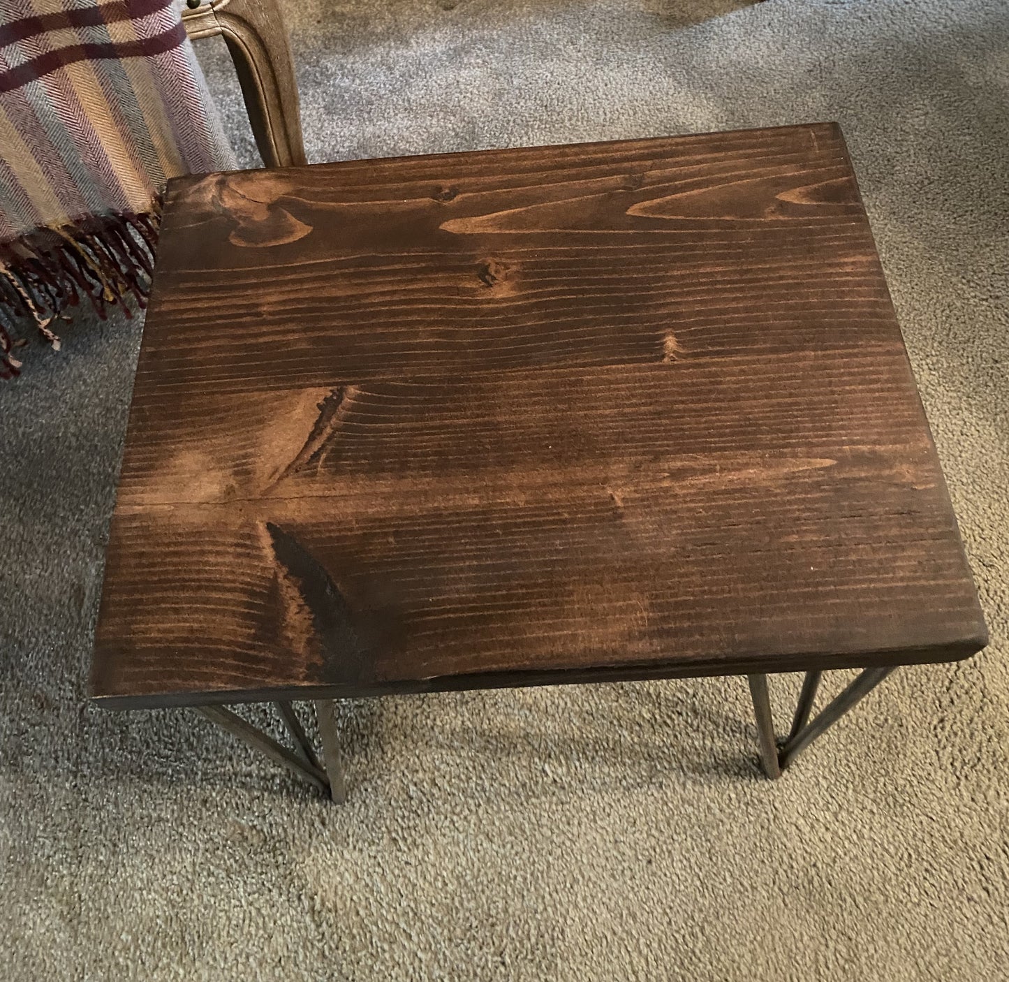 Handmade Side Table on Hairpin Legs