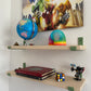 Handmade Wood Shelf from Reclaimed Scaffold Board with Pale Green Colour Steel Brackets