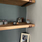 Handmade Wood Shelf from Reclaimed Scaffold Board with Copper Colour Steel Brackets