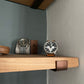 Handmade Wood Shelf from Reclaimed Scaffold Board with Steel Brackets
