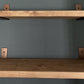 Handmade Wood Shelf from Reclaimed Scaffold Board with Copper Colour Steel Brackets