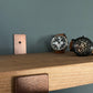 Handmade Wood Shelf from Reclaimed Scaffold Board with Copper Colour Steel Brackets