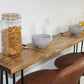 Oversized 30cm Deep Breakfast Bar with Black Hairpin Legs, Scaffold Board