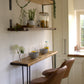 Breakfast Bar with Two Black Hairpin Legs, Scaffold Board