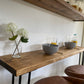Breakfast Bar with Two Black Hairpin Legs, Scaffold Board