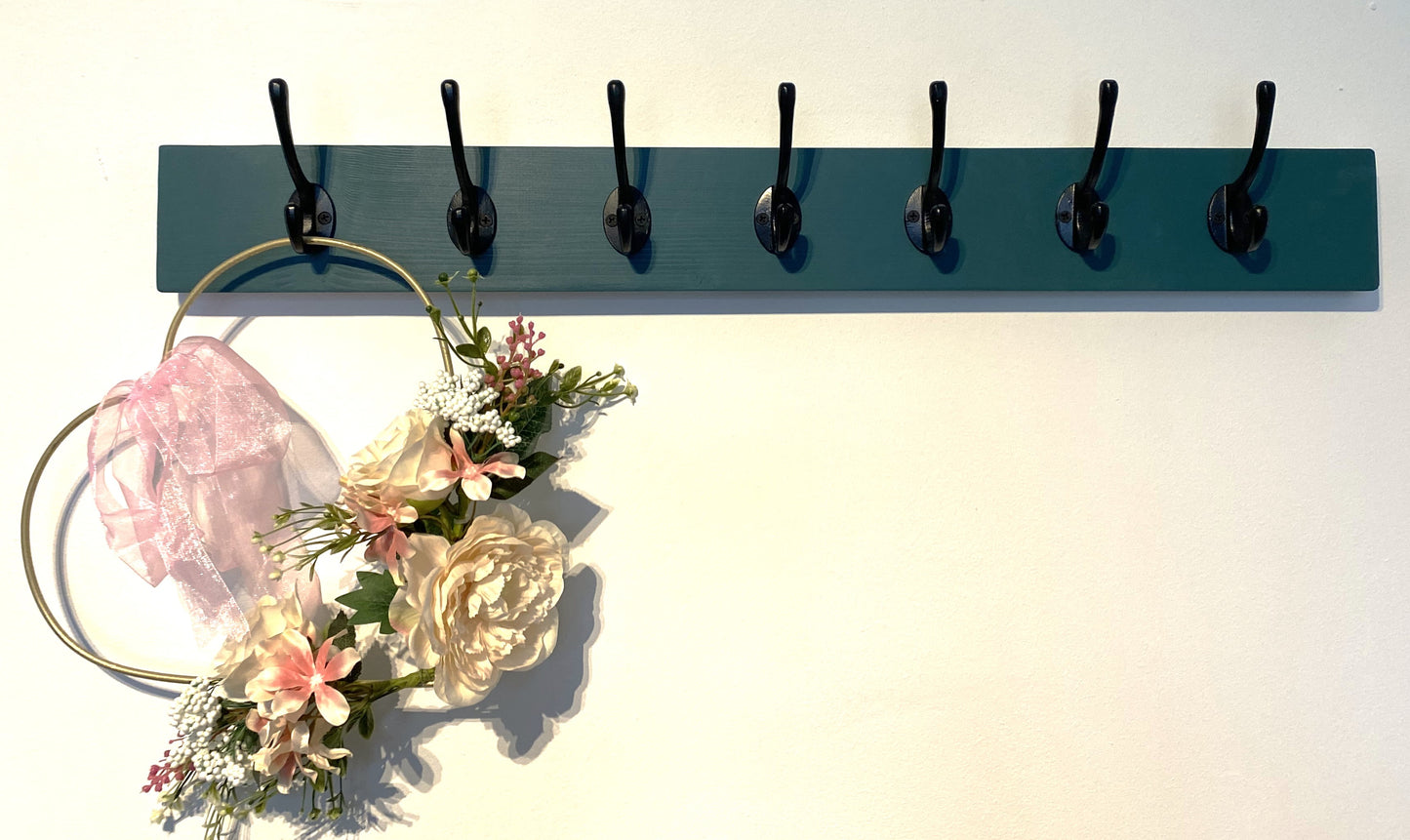 Wall Mounted Painted Wooden Coat Rack