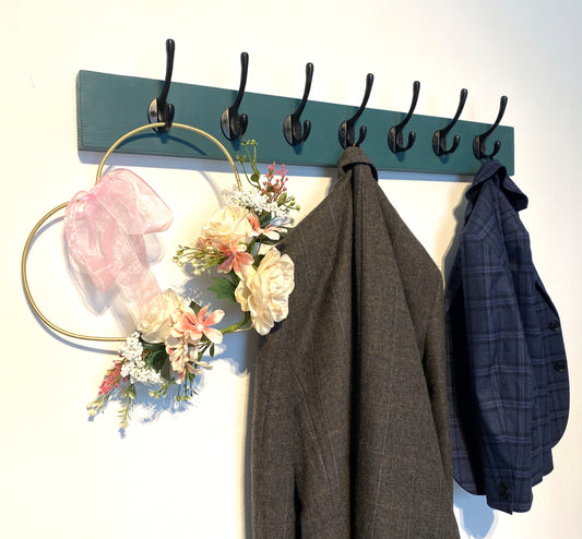 Wall Mounted Painted Wooden Coat Rack