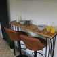 Oversized 30cm Deep Breakfast Bar with Black Hairpin Legs, Scaffold Board