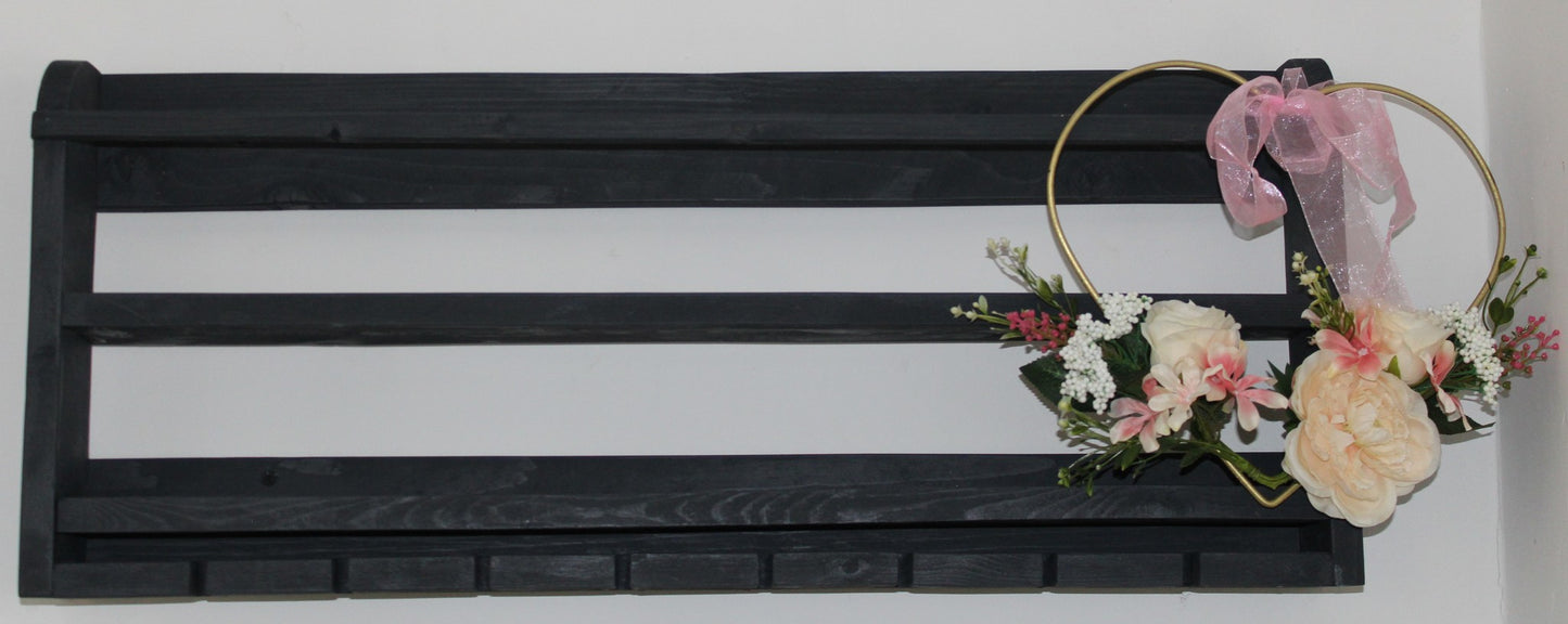Handmade Wall Mounted Wooden Gin/Wine Bar with Shelf for Bottles and Glass Storage